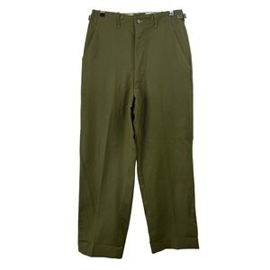 VINTAGE US Army Field Wool Pants Trousers Green Men SMALL M-1951 Korean War
